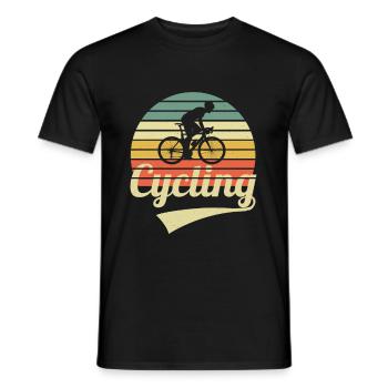 Vintage Cycling Road Bike Retro Road Bike - Men's T-Shirt - black - Front - AI Model Male 178 light (178cm)