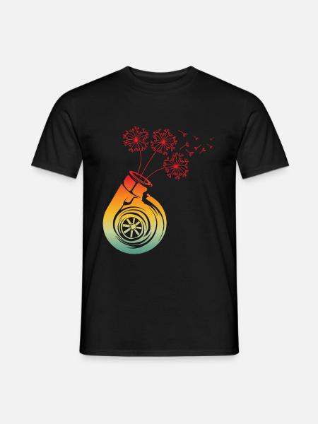 Boosteblume Turbolader Löwenzahn Pusteblume - Männer T-Shirt - Schwarz