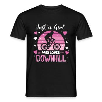 Just A Girl Who Loves Downhill Mountainbike Biker - Männer T-Shirt - Schwarz - Vorne - AI Model Male 178 light (178cm)