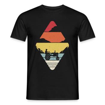 Rétro Oldtimer Tracteur Vintage - T-shirt homme - noir - Devant - AI Model Male 178 light (178cm)