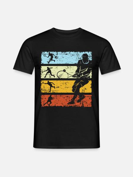 Tennisspieler Retro Vintage Tennis - Männer T-Shirt - Schwarz