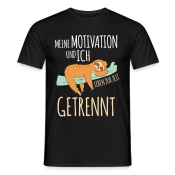 Meine Motivation und Ich leben getrennt Faultier - Männer T-Shirt - Schwarz - Vorne - AI Model Male 178 light (178cm)