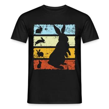 Rabbit Retro - Männer T-Shirt - Schwarz - Vorne - AI Model Male 178 light (178cm)