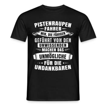 Pistenfahrzeug Pistenraupe Pistenraupenfahrer - Männer T-Shirt - Schwarz - Vorne - AI Model Male 178 light (178cm)