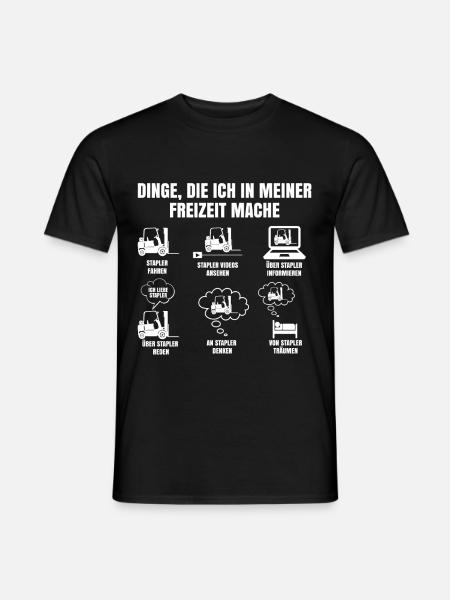 Dinge Die Ich In Meiner Freizeit Mache Stapler - Männer T-Shirt - Schwarz