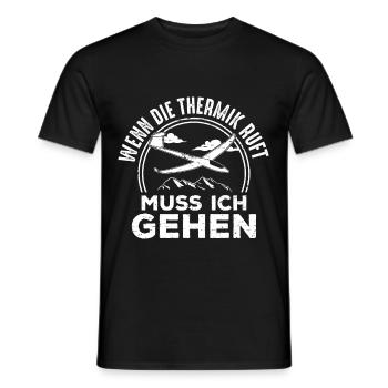 Segelfliegen Wenn die Thermik Ruft Muss Ich Gehen - Männer T-Shirt - Schwarz - Vorne - AI Model Male 178 light (178cm)