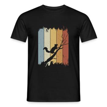 Retro Vintage Squirrel Silhouette - Men's T-Shirt - black - Front - AI Model Male 178 light (178cm)