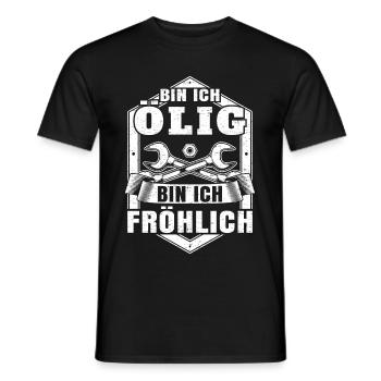 Bin Ich Ölig Bin Ich Fröhlich Handwerker - Männer T-Shirt - Schwarz - Vorne - AI Model Male 178 light (178cm)