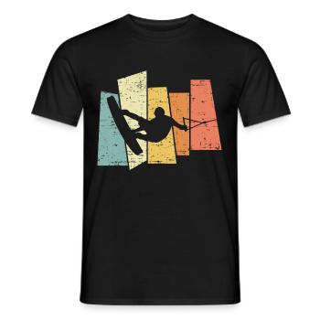 Rétro Wakeboard Wakeboard Wakeboard rétro Wakeboard Wakeboard - T-shirt homme - noir - Devant - AI Model Male 178 light (178cm)