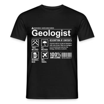 Geologist composition gift for geologists - Men's T-Shirt - black - Front - AI Model Male 178 light (178cm)