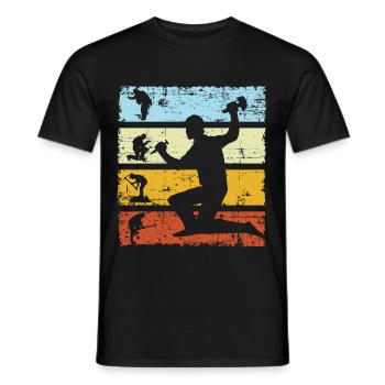 Retro Vintage Geologist Geology Stone Sunset - Men's T-Shirt - black - Front - AI Model Male 178 light (178cm)