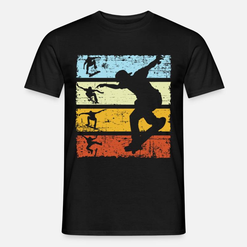 Vintage Skater Skateboard Skateboading Retro - Männer T-Shirt - Schwarz
