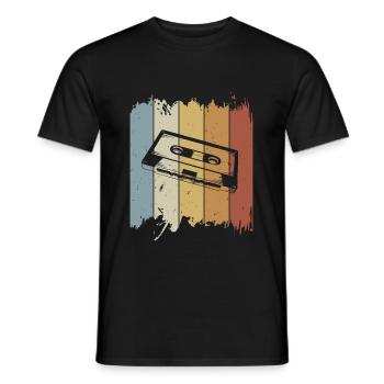 Retro Kassette Musik Oldschool Tape Mixtape - Männer T-Shirt - Schwarz - Vorne - AI Model Male 178 light (178cm)