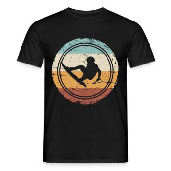 Rétro Wakeboard Wakeboard Wakeboard rétro Wakeboard Wakeboard - T-shirt homme - noir - Devant - AI Model Male 178 light (178cm)