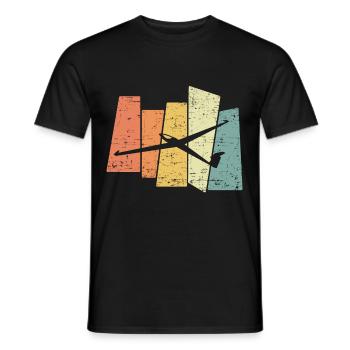 Retro Vintage Glider Glider Glider Gliding - Men's T-Shirt - black - Front - AI Model Male 178 light (178cm)