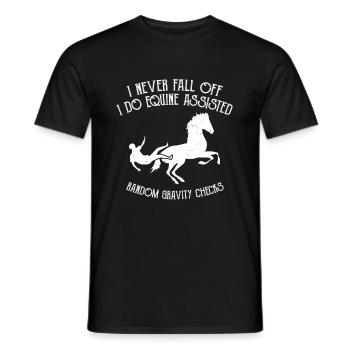 Horse Equine Assisted Gravity Checks - Men's T-Shirt - black - Front - AI Model Male 178 light (178cm)