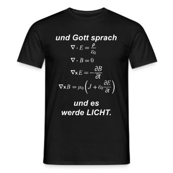 Gott Sprach es werde Licht Maxwell-Gleichung - Männer T-Shirt - Schwarz - Vorne - AI Model Male 178 light (178cm)