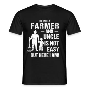 Being a Farmer and Uncle is not easy but here I am - Men's T-Shirt - black - Front - AI Model Male 178 light (178cm)