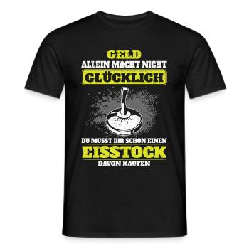 Geld allein macht nicht glücklich Eisstockschießen - Männer T-Shirt - Schwarz - Vorne - AI Model Male 178 light (178cm)