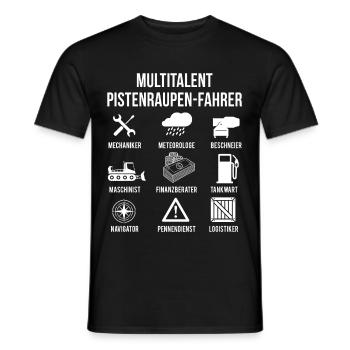 Multitalent Pistenraupe Pistenfahrzeug - Männer T-Shirt - Schwarz - Vorne - AI Model Male 178 light (178cm)