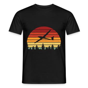 Retro glider glider gliding pilot - Men's T-Shirt - black - Front - AI Model Male 178 light (178cm)