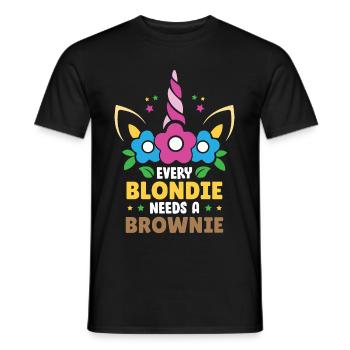 Every Blondie Needs a Brownie - Men's T-Shirt - black - Front - AI Model Male 178 light (178cm)