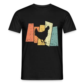 Retro Chicken I Chicken Farmer - Men's T-Shirt - black - Front - AI Model Male 178 light (178cm)
