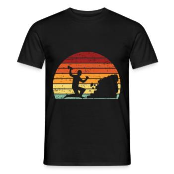 Retro Vintage Stonemason Geologist Geology Stone - Men's T-Shirt - black - Front - AI Model Male 178 light (178cm)