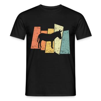 Retro Esel - Männer T-Shirt - Schwarz - Vorne - AI Model Male 178 light (178cm)