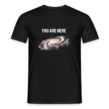 You Are Here Milky Way Universe Space Astronomy - T-shirt homme - noir - Devant - AI Model Male 178 light (178cm)