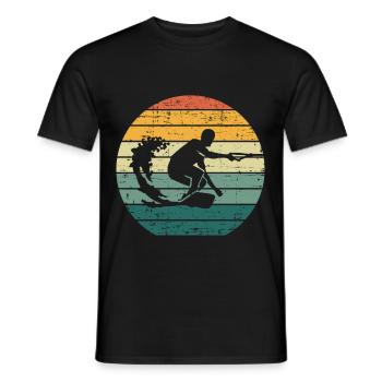 Wakeboard wakeboard wakeboard rétro Wakeboard Wakeboard - T-shirt homme - noir - Devant - AI Model Male 178 light (178cm)