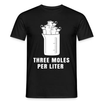 Trois Moles Per litre Chimie Science Chimiste - T-shirt homme - noir - Devant - AI Model Male 178 light (178cm)
