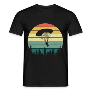 Rétro parapente Silhouette Skydiving Parapente - T-shirt homme - noir - Devant - AI Model Male 178 light (178cm)