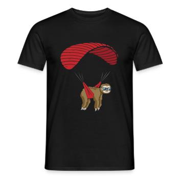 Sloth Paraglider Paragliding Skydiving - Men's T-Shirt - black - Front - AI Model Male 178 light (178cm)