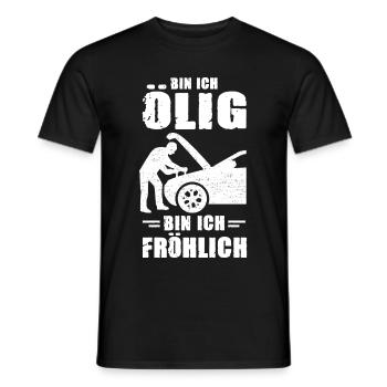 Am I Oily I Am Happy Car Mechanic - Men's T-Shirt - black - Front - AI Model Male 178 light (178cm)