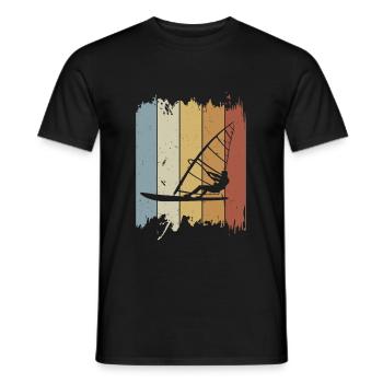 Windsurfen Retro Windsurf Wassersport Surf Vintage - Männer T-Shirt - Schwarz - Vorne - AI Model Male 178 light (178cm)