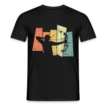 Archery Archery Bow Bow Vintage Retro - Men's T-Shirt - black - Front - AI Model Male 178 light (178cm)
