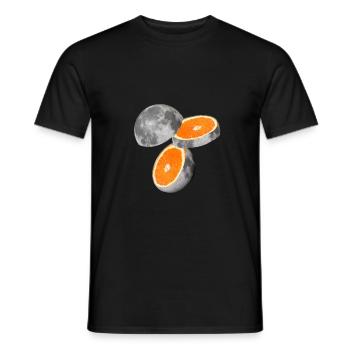 Astronomy Solar System Moon Orange Disk Fruit - Men's T-Shirt - black - Front - AI Model Male 178 light (178cm)
