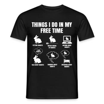 Les choses Que Je Dans Mon Temps Libre Fais des lapins - T-shirt homme - noir - Devant - AI Model Male 178 light (178cm)