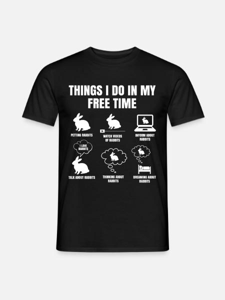 Dingen die ik doe in mijn vrije tijd konijnen - Heren T-shirt - zwart