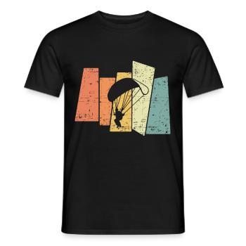 80er Retro Paragliding Skydiving Gleitschirm - Männer T-Shirt - Schwarz - Vorne - AI Model Male 178 light (178cm)