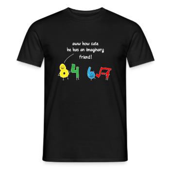 How Cute He Has An Imaginary Friend Mathematics - T-shirt homme - noir - Devant - AI Model Male 178 light (178cm)