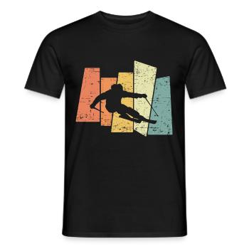 Vintage Retro ski cadeau pour les skieurs - T-shirt homme - noir - Devant - AI Model Male 178 light (178cm)