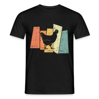 Retro Chicken I Chicken Farmer - Men's T-Shirt - black - Front - AI Model Male 178 light (178cm)