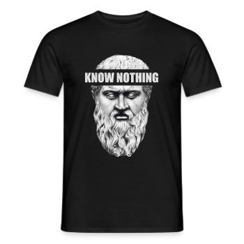 Plato Socrates Aristotle Know Nothing Philosophy - Men's T-Shirt - black - Front - AI Model Male 178 light (178cm)