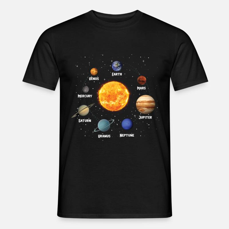 Sonnensystem Planeten Solar System Planets - Männer T-Shirt - Schwarz