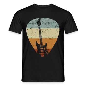 Electric Guitar Plectrum Guitarist Music Guitar Player - Men's T-Shirt - black - Front - AI Model Male 178 light (178cm)