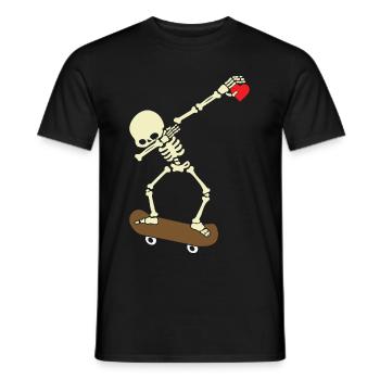 Skeleton Skateboard Dabbing Skate Skeleton Heart - T-shirt homme - noir - Devant - AI Model Male 178 light (178cm)