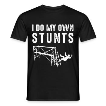 Scaffolding I Do My Own Stunts Scaffolding - Men's T-Shirt - black - Front - AI Model Male 178 light (178cm)