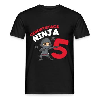5. Geburtstag Ninja 5 Jahre Ninja Kostüm - Männer T-Shirt - Schwarz - Vorne - AI Model Male 178 light (178cm)